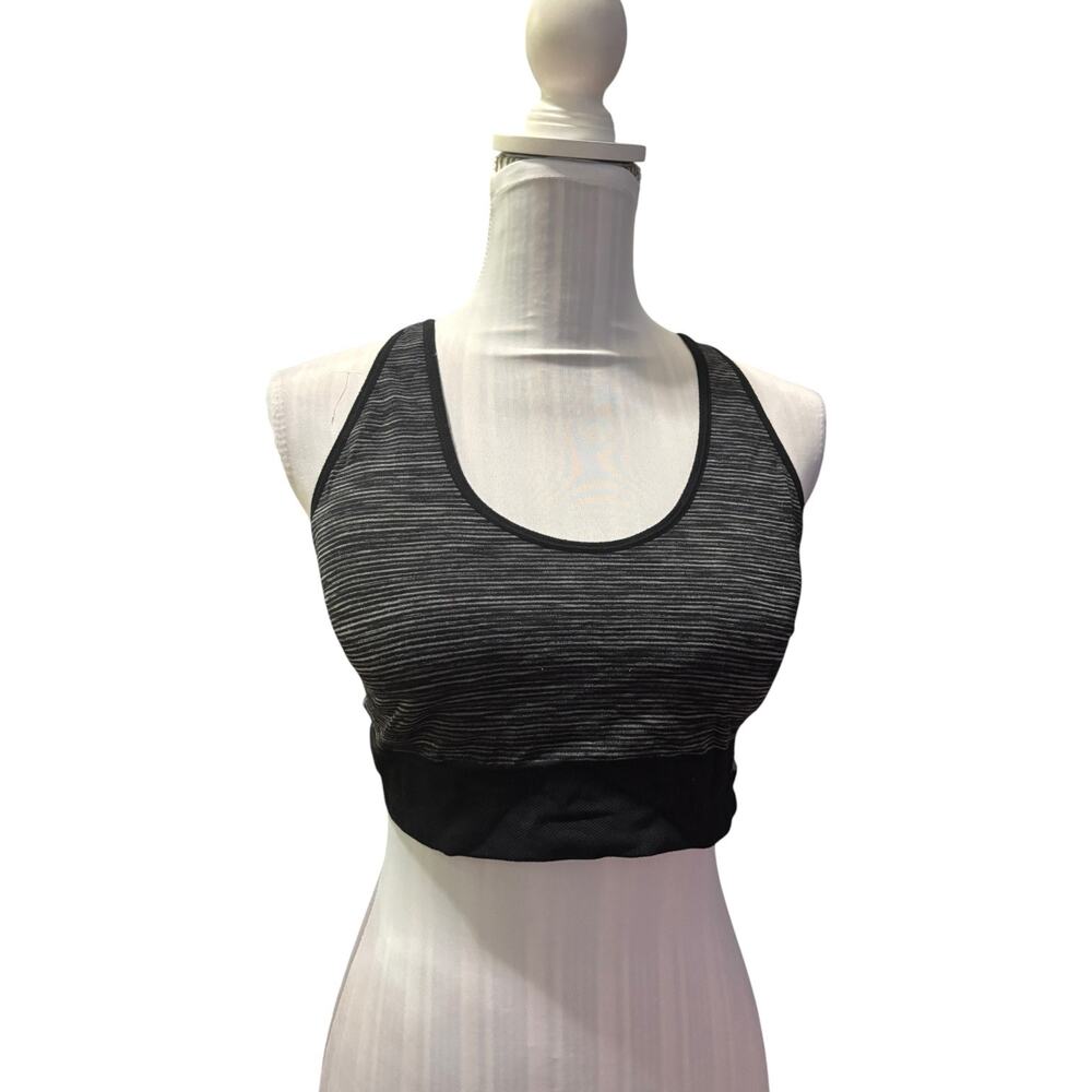 Puma Black Striped Sports Bra Size XL
